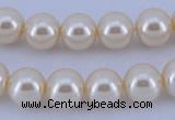 CGL34 10PCS 16 inches 8mm round dyed glass pearl beads wholesale