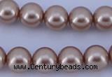 CGL352 10PCS 16 inches 4mm round dyed glass pearl beads wholesale