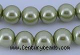 CGL363 10PCS 16 inches 6mm round dyed glass pearl beads wholesale