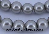 CGL378 5PCS 16 inches 16mm round dyed glass pearl beads wholesale