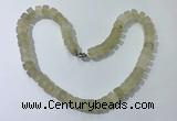 CGN174 20 inches 7*12mm - 9*12mm tyre matte lemon quartz necklaces