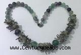 CGN353 19.5 inches chinese crystal & fluorite beaded necklaces