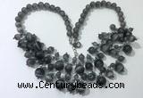 CGN557 19.5 inches stylish 4mm - 12mm cat eye beaded necklaces