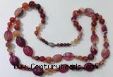 CGN585 23.5 inches striped agate gemstone beaded necklaces