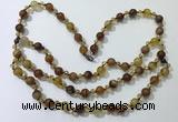 CGN651 22 inches chinese crystal & striped agate beaded necklaces