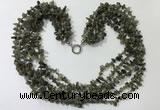 CGN729 19.5 inches stylish 6 rows labradorite chips necklaces