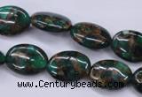 CGO146 15.5 inches 10*14mm oval gold green color stone beads