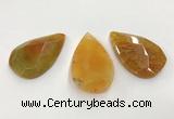 CGP3563 35*55mm faceted flat teardrop agate pendants wholesale