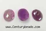 CGP3582 32*45mm faceted oval agate pendants wholesale