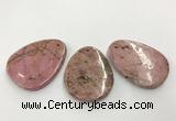 CGP3622 40*55mm - 42*52mm flat teardrop rhodochrosite gemstone pendants