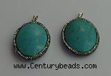 CGP405 30*40mm - 35*45mm oval turquoise pendants wholesale