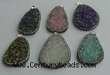 CGP578 30*45mm - 40*50mm freeform crystal glass pendants wholesale