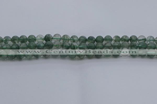 CGQ512 15.5 inches 8mm round matte imitation green phantom quartz beads