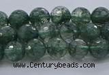 CGQ521 15.5 inches 6mm faceted round imitation green phantom quartz beads