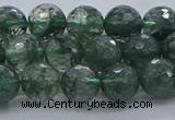 CGQ522 15.5 inches 8mm faceted round imitation green phantom quartz beads