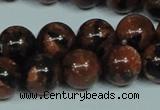 CGS205 15.5 inches 14mm round blue & brown goldstone beads wholesale