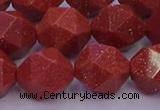 CGS454 15.5 inches 12mm faceted nuggets goldstone beads wholesale