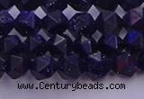 CGS456 15.5 inches 6mm faceted nuggets goldstone beads wholesale