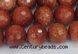 CGS474 15.5 inches 12mm faceted round goldstone beads wholesale