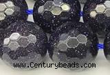 CGS498 15 inches 12mm faceted round blue goldstone beads