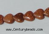 CGS81 15.5 inches 10*10mm heart goldstone beads wholesale