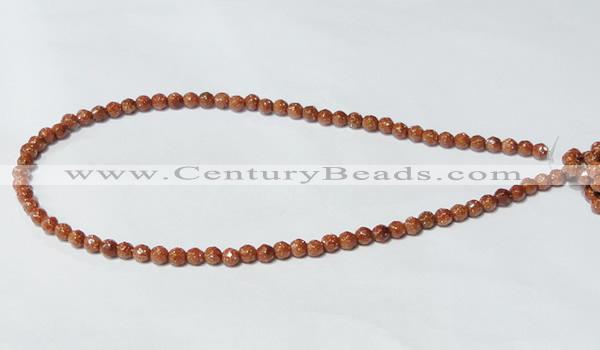 CGS88 15.5 inches 4mm faceted round goldstone beads wholesale