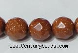 CGS91 15.5 inches 20mm faceted round goldstone beads wholesale