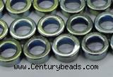 CHE1018 15.5 inches 12mm donut plated hematite beads wholesale