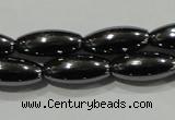 CHE139 15.5 inches 5*12mm rice hematite beads wholesale