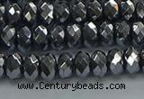 CHE2001 15.5 inches 4*6mm faceted rondelle hematite beads