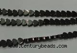 CHE266 15.5 inches 4*4mm heart hematite beads wholesale