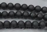 CHE403 15.5 inches 6mm round matte hematite beads wholesale