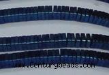 CHE574 15.5 inches 1*3*3mm square plated hematite beads wholesale