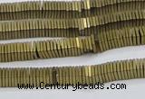 CHE619 15.5 inches 1*2*2mm square matte plated hematite beads