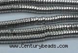 CHE641 15.5 inches 1*2mm tyre plated hematite beads wholesale