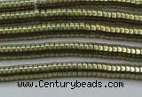 CHE642 15.5 inches 1*2mm tyre plated hematite beads wholesale