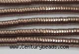 CHE653 15.5 inches 1*3mm tyre plated hematite beads wholesale