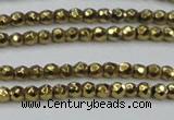 CHE712 15.5 inches 4mm faceted round plated hematite beads