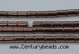 CHE745 15.5 inches 2*4mm tube plated hematite beads wholesale