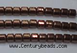 CHE777 15.5 inches 2*2mm drum plated hematite beads wholesale