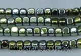 CHE863 15.5 inches 3*3mm dice platedhematite beads wholesale