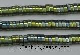 CHE932 15.5 inches 1*2*3mm oval plated hematite beads wholesale