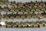 CHE938 15.5 inches 4mm star plated hematite beads wholesale