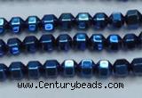 CHE987 15.5 inches 4*4mm plated hematite beads wholesale