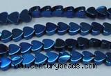 CHE996 15.5 inches 4*4mm heart plated hematite beads wholesale