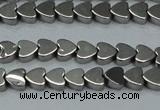 CHE999 15.5 inches 6*6mm heart plated hematite beads wholesale