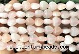 CHG155 15 inches 12mm heart pink aventurine jade beads wholesale