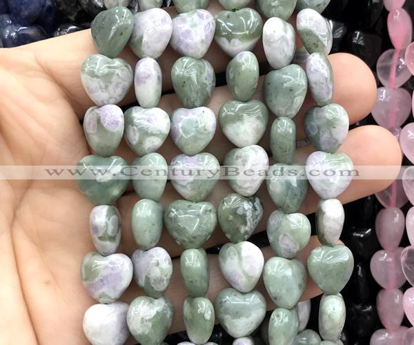 CHG157 15 inches 12mm heart lucky jade beads wholesale