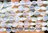 CHG165 15 inches 12mm heart opalite beads wholesale