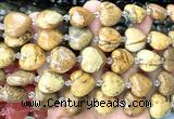 CHG212 15 inches 20mm heart picture jasper beads wholesale